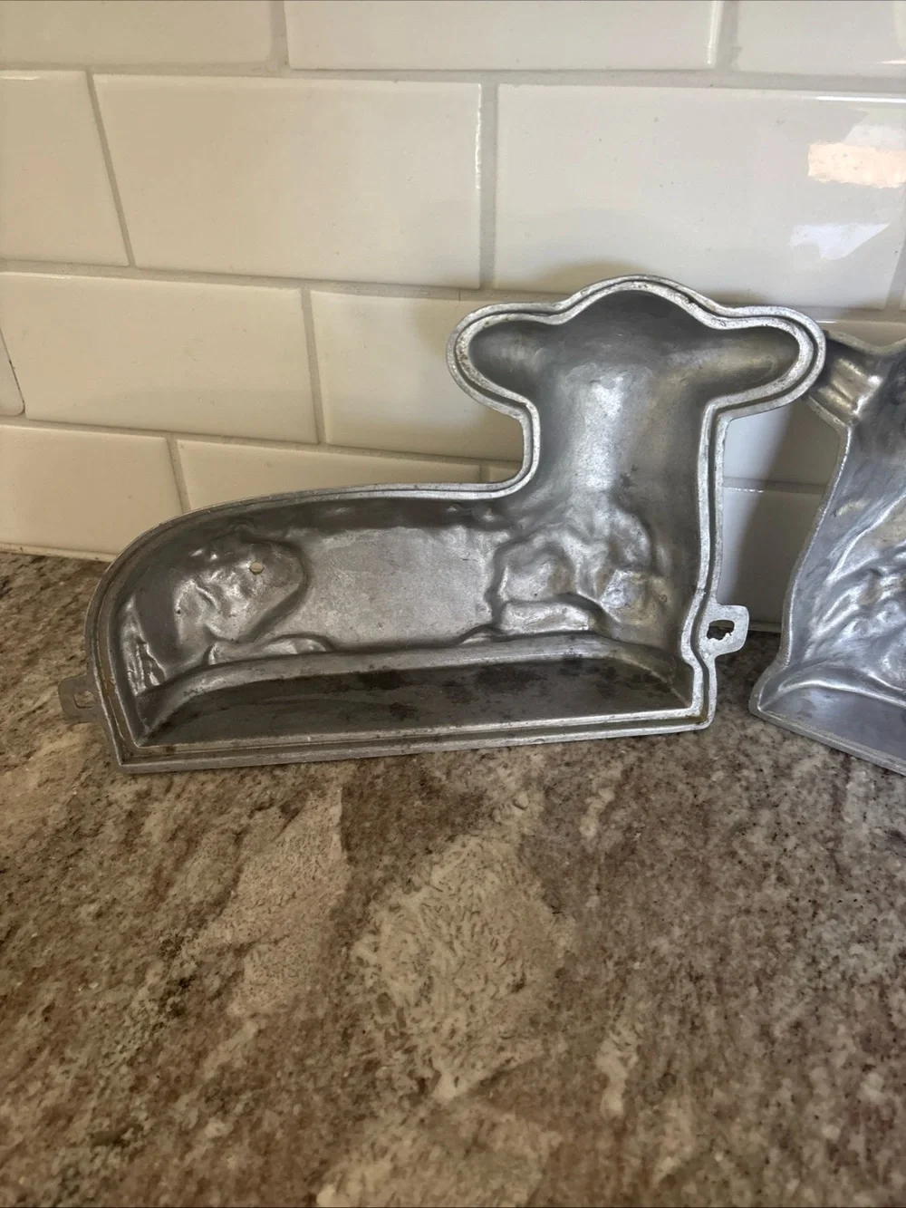 Vintage Cast Aluminum LAMB/SHEEP 2 Piece Chocolate, Candy, & Cake Mold Heavy!
